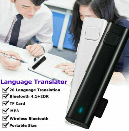 Smart Instant Voice Translator Mini Bluetooth Realtidsöversättning 26 språk Automatisk talöversättare för resor