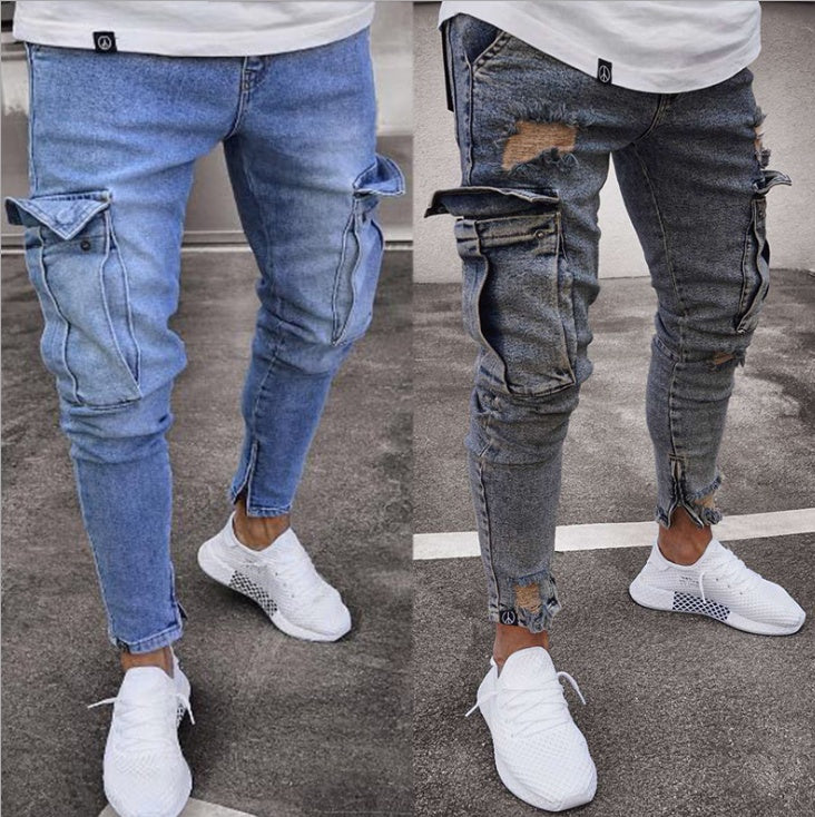 Cargo Hole Denim Jeans Herr