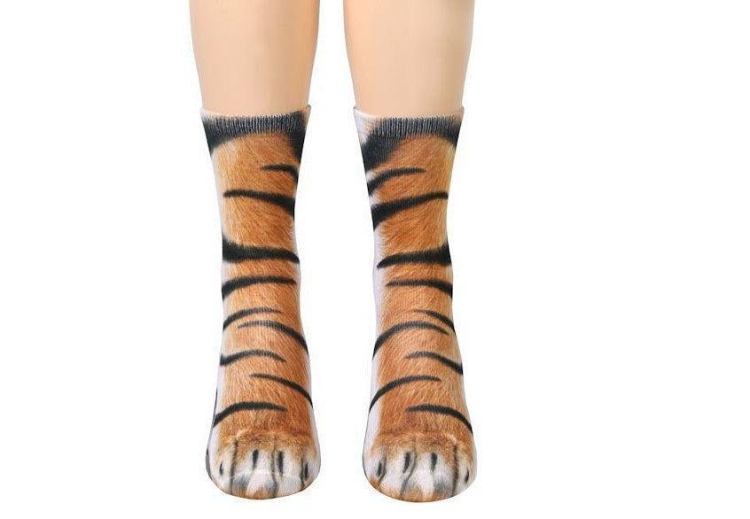 Chaussettes patte d'animal 3D chaussettes griffes de chat mignonnes chaussettes longues unisexes