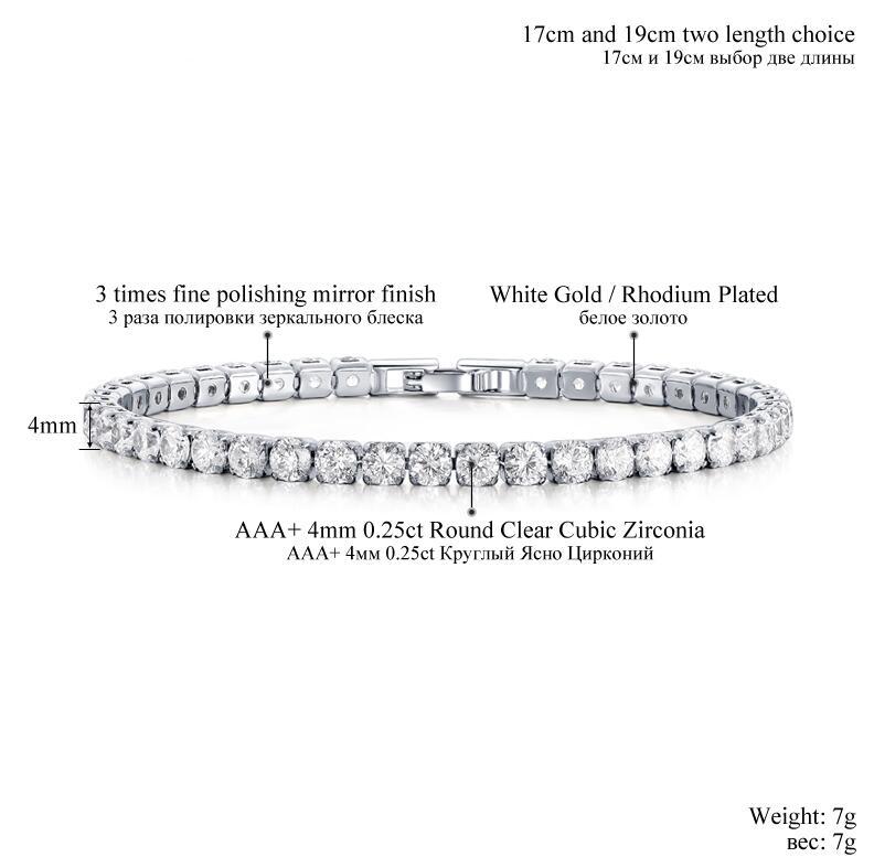 Cubic Zirconia Tennis armband & Armband för kvinnor julklappar Nya mode dam smycken