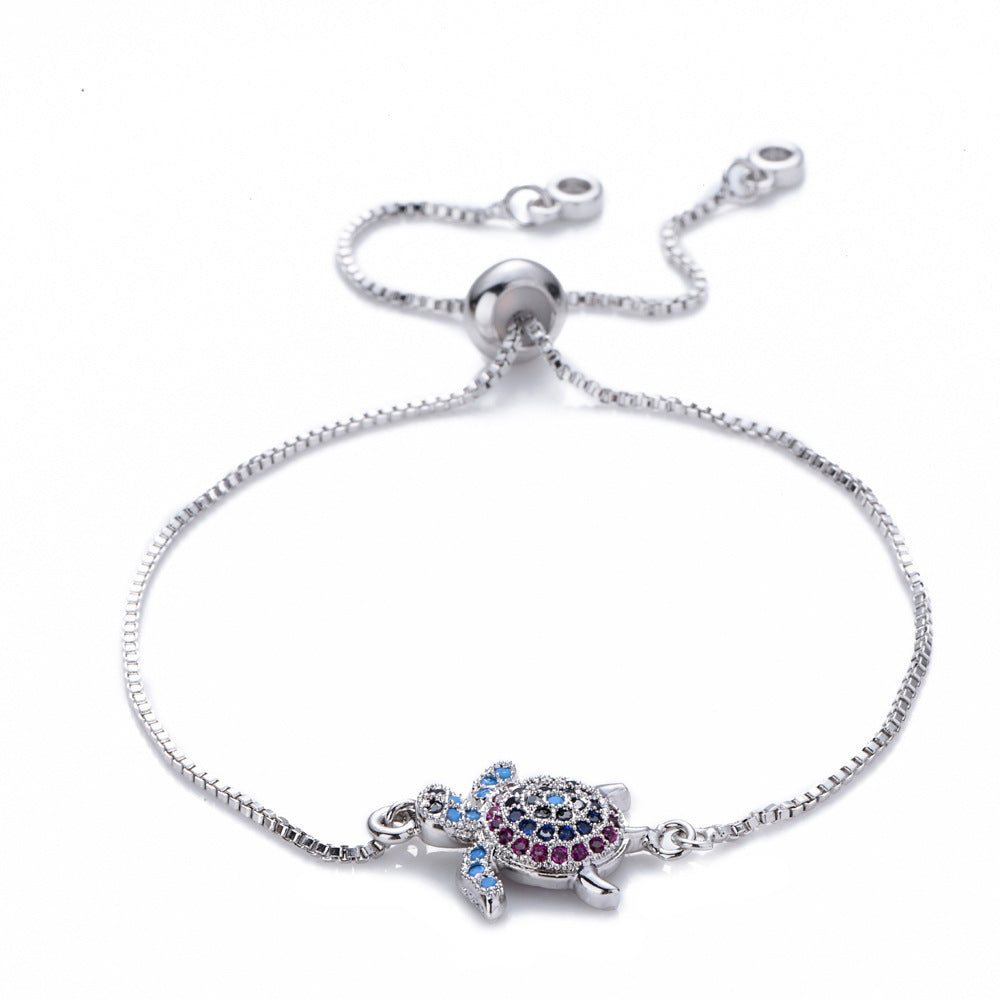 Sköldpaddor Armband Justerbart Glänsande Strass Glittrande Geometriskt Dam Flickor Havssköldpadda Armband Fina Smycken För Dejting