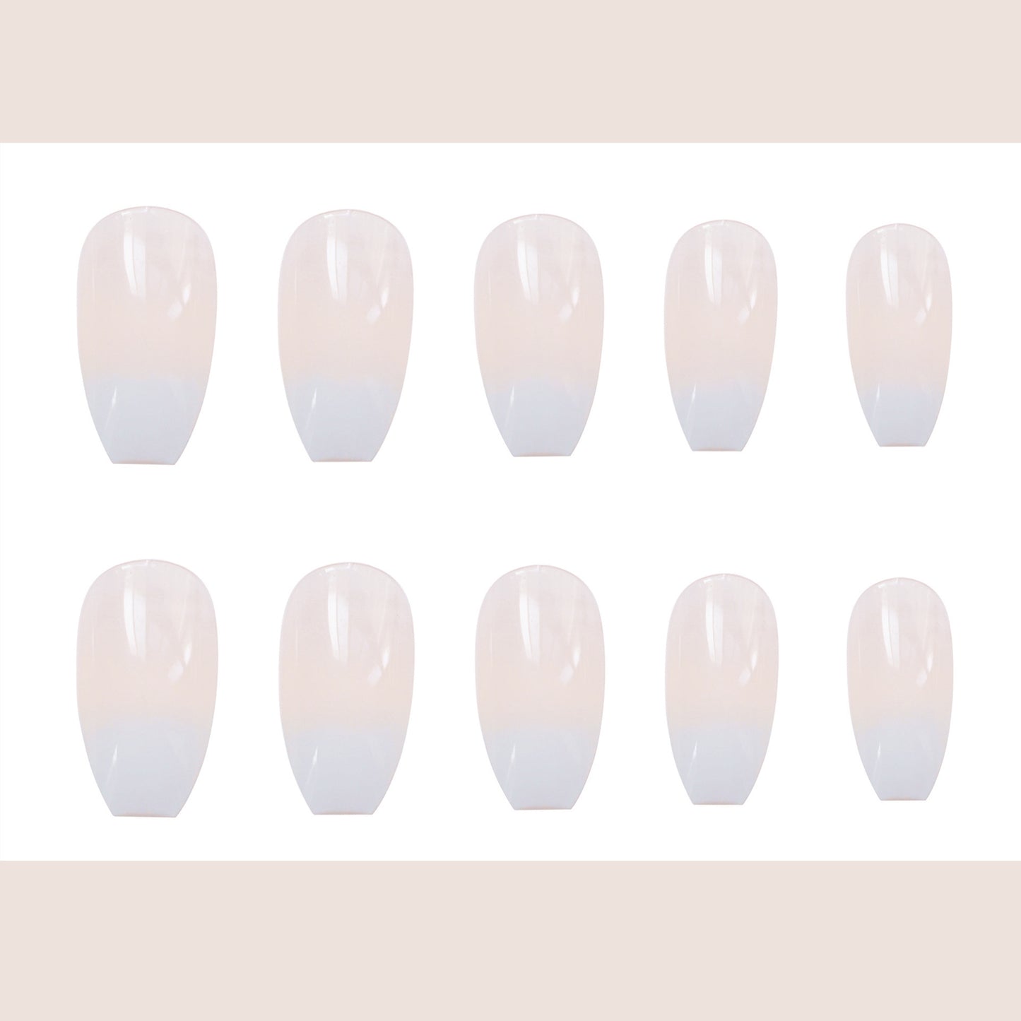 Ballet White Gradient Press-On Nails - 566 Design | 3-Year Shelf Life Professional