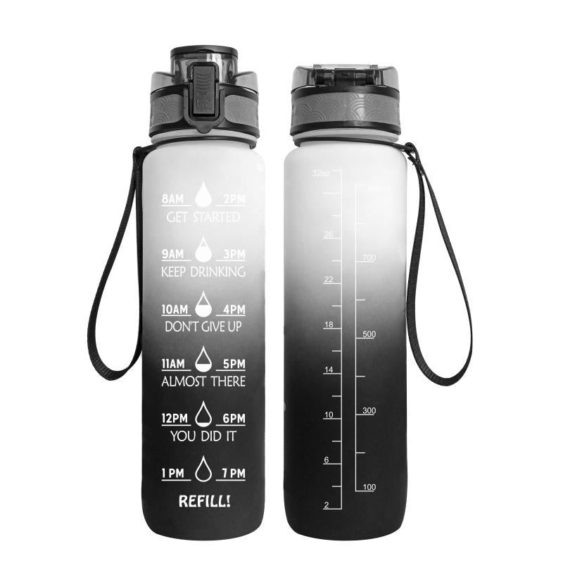 Professional Transparent Sports Bottle - Tritan + PP Construction (1000ml, BPA-Free, 29.5x7.5cm, 200g)