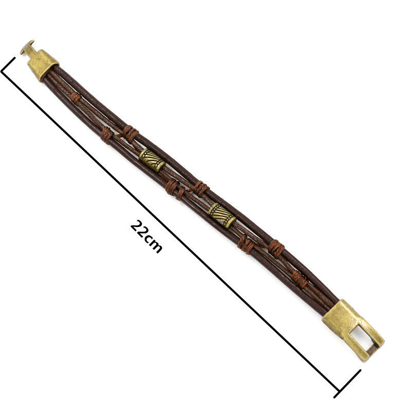 Bracelet en cuir tressé rétro pour hommes