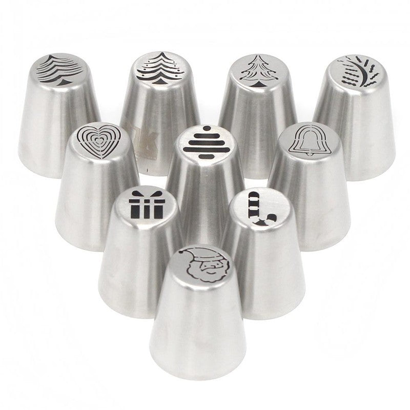 Douille de décoration de gâteau en acier inoxydable 3 en 1, édition limitée, style noël, édition limitée