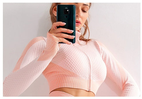 Ensembles de yoga d'entraînement sans couture, leggings pour femmes