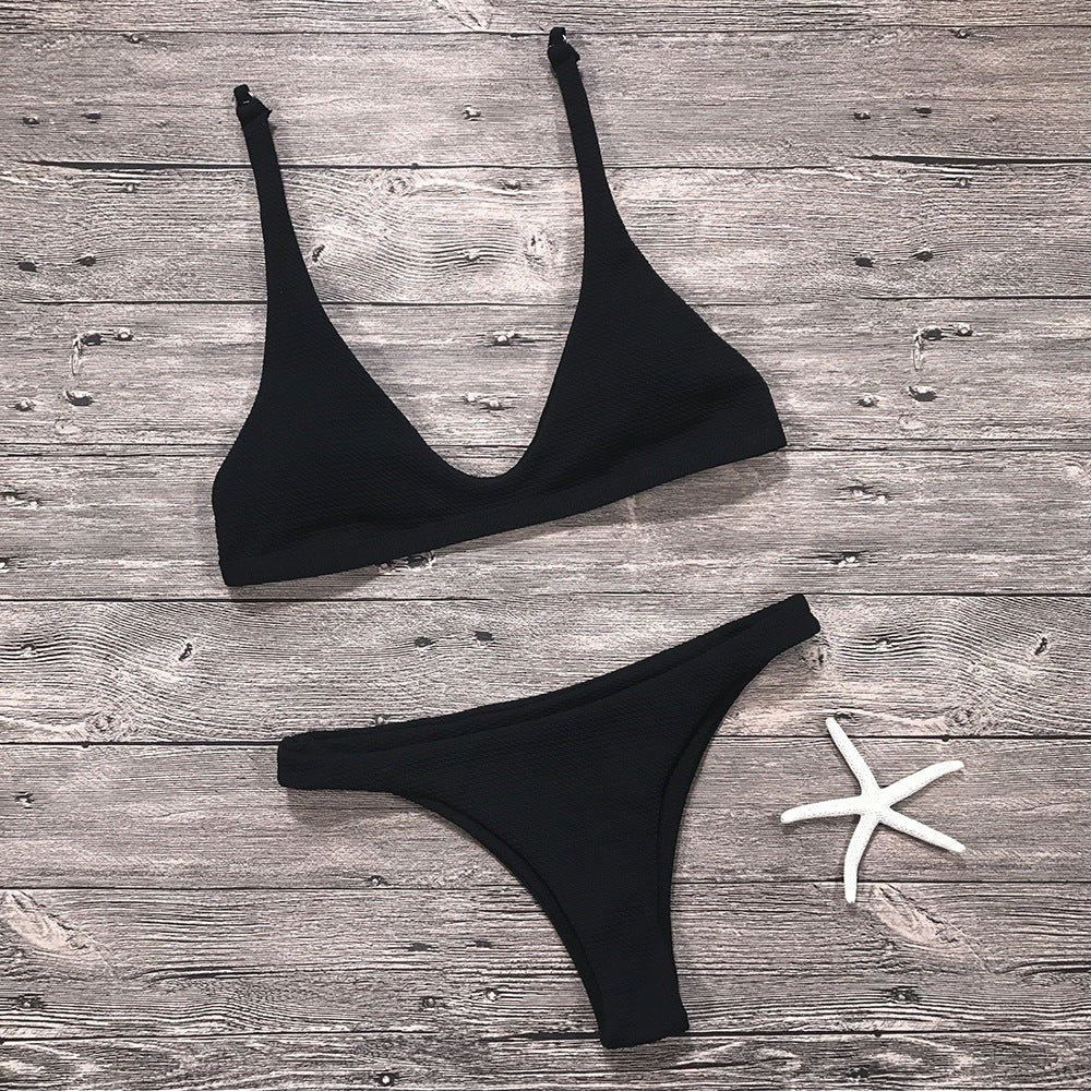 Sexiga Bikinis Dam Baddräkt Solid Baddräkt Bikini Set Badkläder Biquini Beachwear