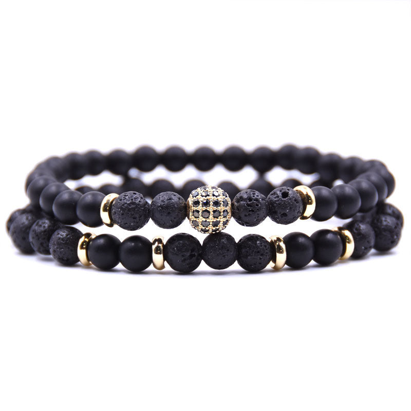 Natursten Armband Set Micro Zircon Armband