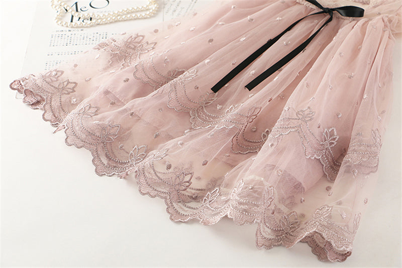 Robe décontractée en dentelle pour enfants de 3 à 8 ans