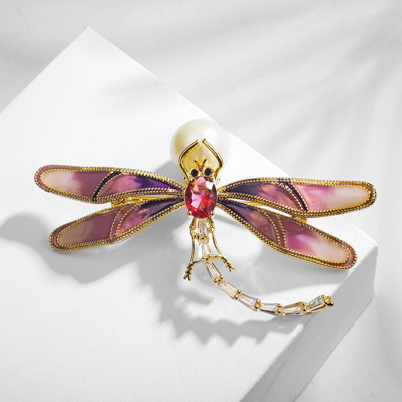 Dripping Dragonfly Brooch - Elegant Accessory for Women