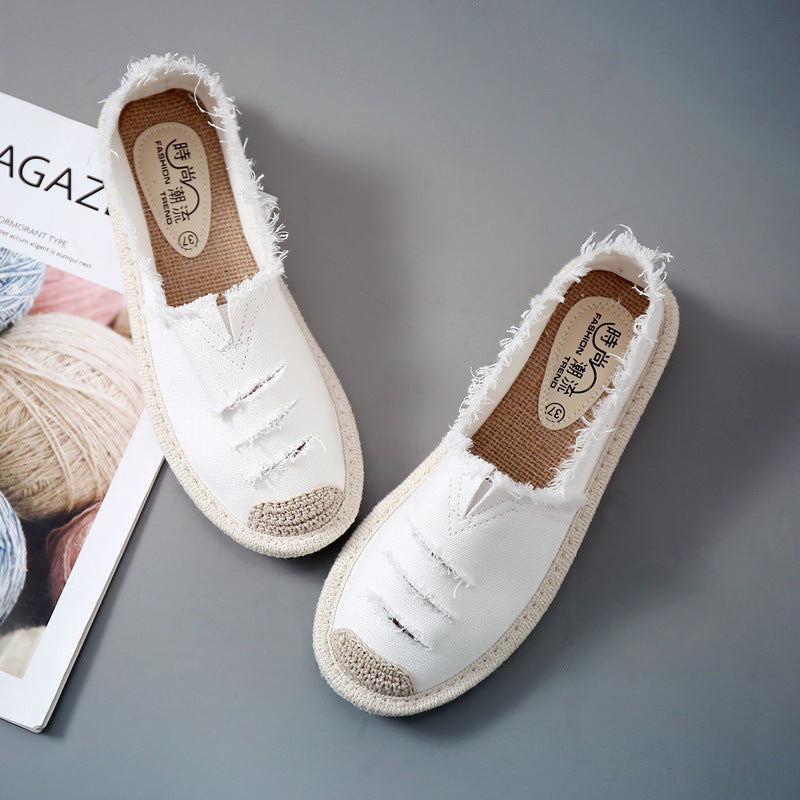Korean Fisherman Lazy Shoes - Canvas Slip-On - Relaxed Collection