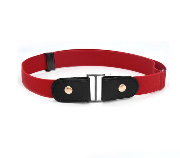 Men's Leather Slim Stretch Invisible Jeans Lazy Belt - Seamless Comfort