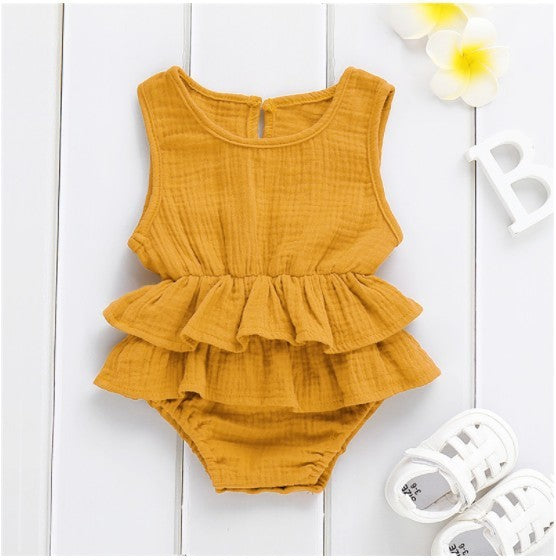 Children's Striped Sleeveless Girl Pettiskirt