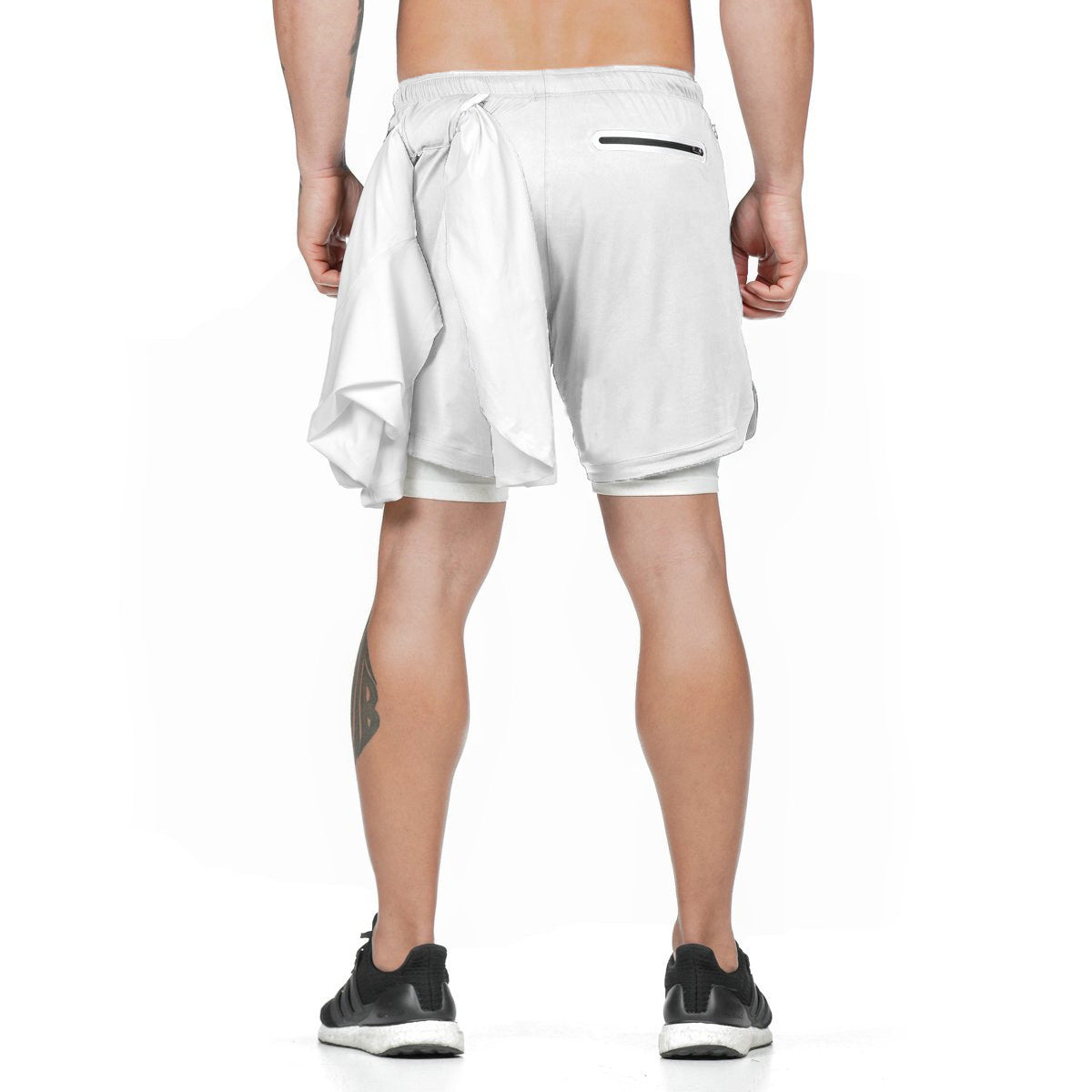 Short de course 2 en 1 pour hommes, Double pont, séchage rapide, Short de Sport, Fitness, Jogging, entraînement, pantalon court