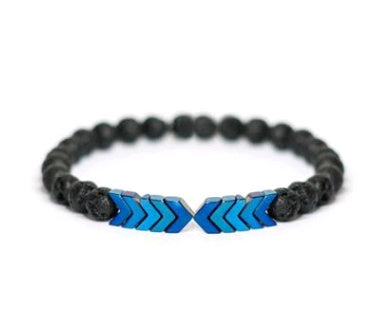 Lila pil män och kvinnor Naturstensarmband Volcanic Stone Magnet armbindel
