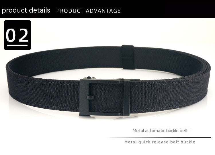 Men's Outdoor Casual Dual-Use Automatic Buckle Belt - Thickened Hardened Double-Layer