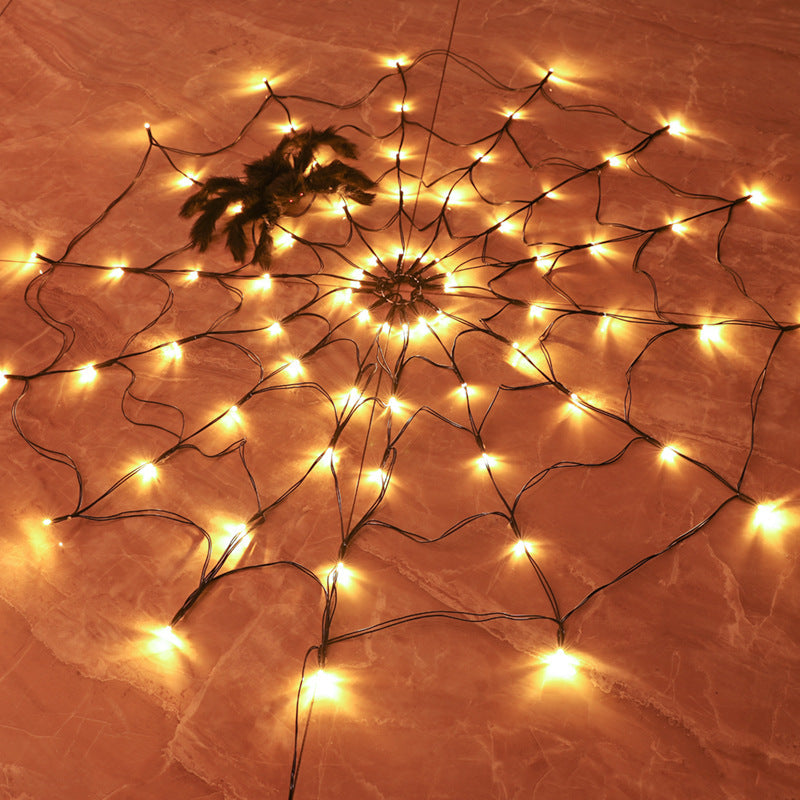 Guirlande lumineuse Led en toile d'araignée pour Halloween, 5v, contrôleur de fête, 8 lumières en filet, lampe d'ambiance pour fête en plein air