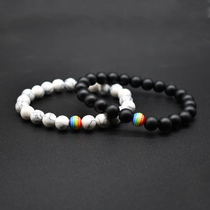 Stenpärlor Pararmband Vulkaniska stenpärlor Armband