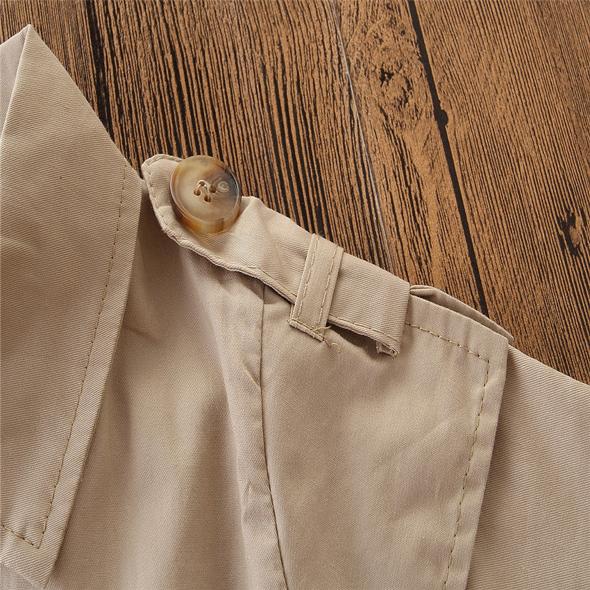 Vêtements d'été pour enfants Beige Style coréen chemise pour enfants robe pour filles robe pour enfants moyenne et grande chemise pour enfants