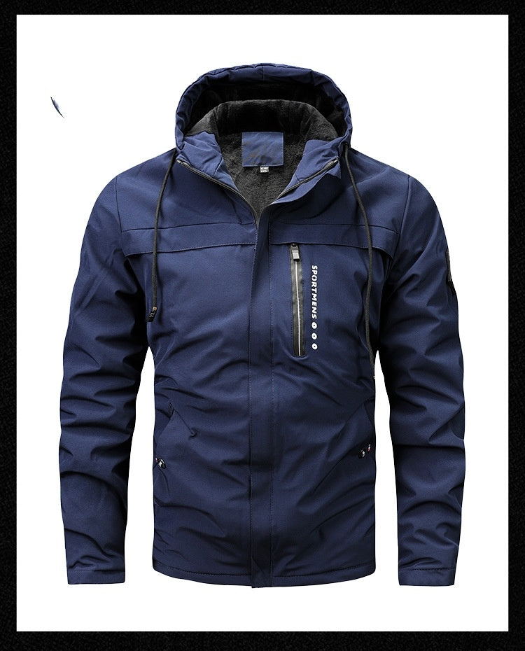 Hiver nouvelle grande taille polaire à capuche veste en plein air décontracté hommes vestes coquille veste
