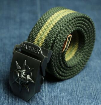 Men's Canvas Skull Metal Belt - Rebellious Edge