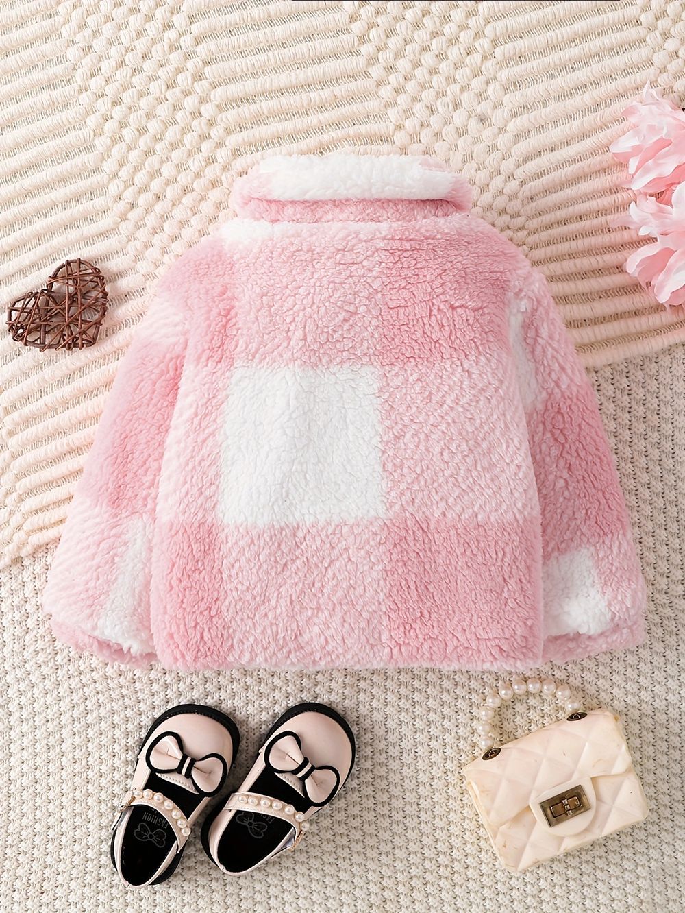Manteau en velours à carreaux à revers pour enfants filles, simple boutonnage, manches longues, à la mode, Style coréen, automne et hiver