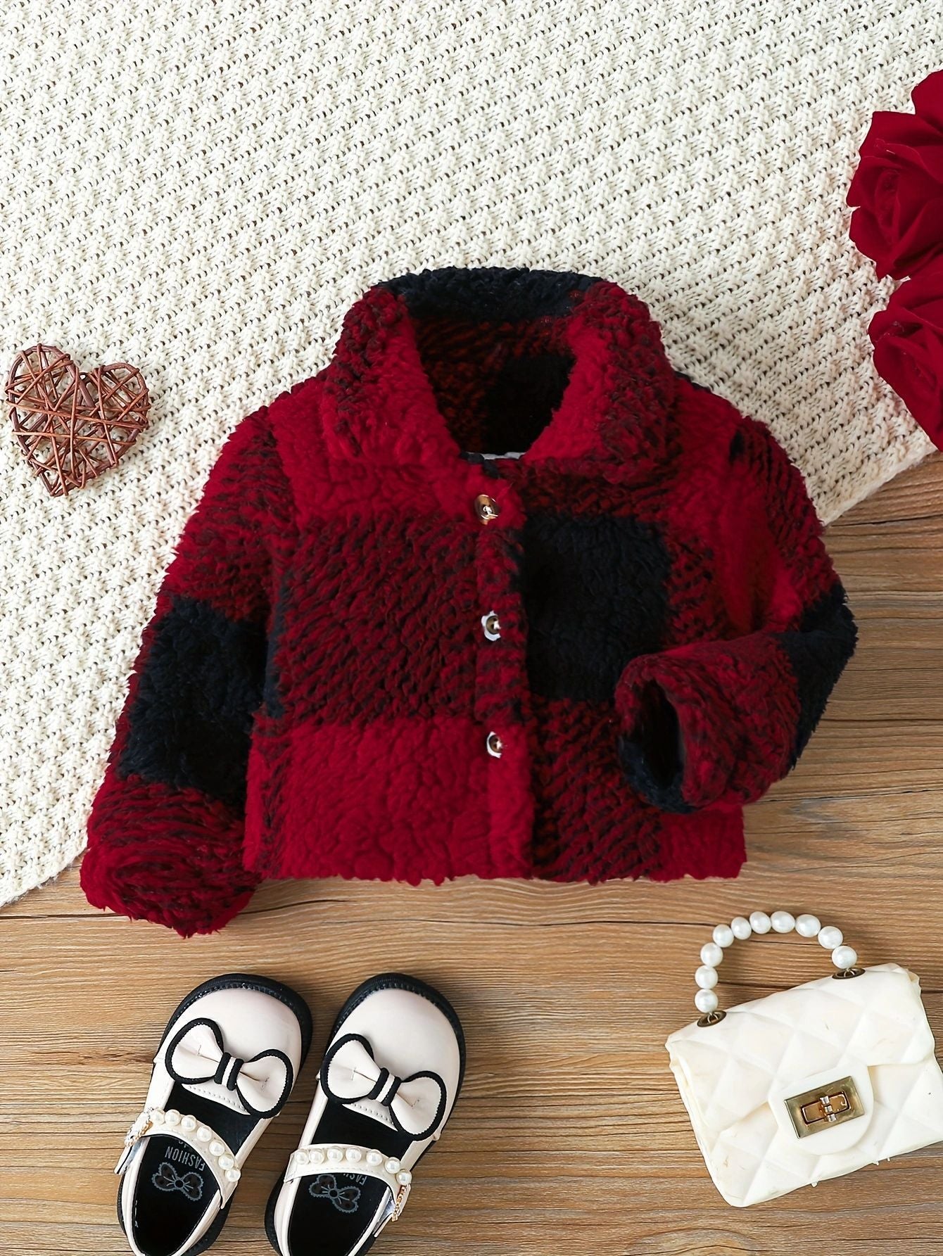 Manteau en velours à carreaux à revers pour enfants filles, simple boutonnage, manches longues, à la mode, Style coréen, automne et hiver