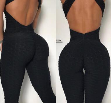 Combinaison de yoga Cross Design, survêtement dos nu, body complet