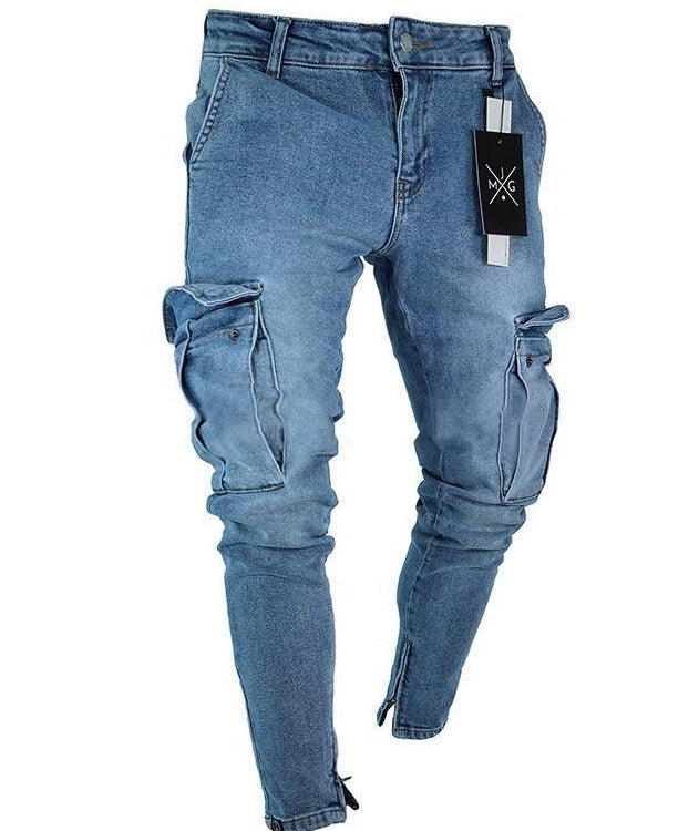Cargo Hole Denim Jeans Herr