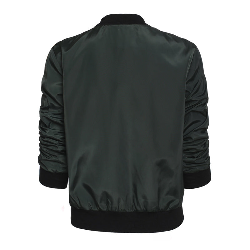 Couleur unie style court col vertical loisirs veste à glissière veste veste veste veste