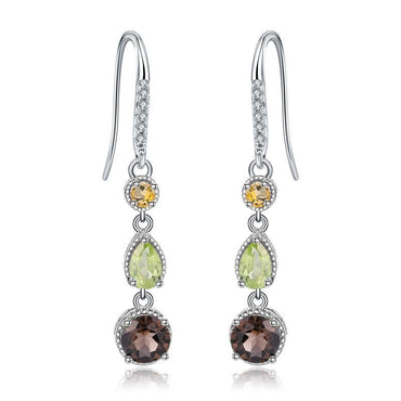 Fashionable Elegant Natural Gemstone Earrings S925 Silver