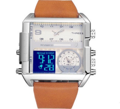 Montre de sport pour hommes, bracelet militaire, chronographe numérique, pour hommes, rektangel kvarts, brassard