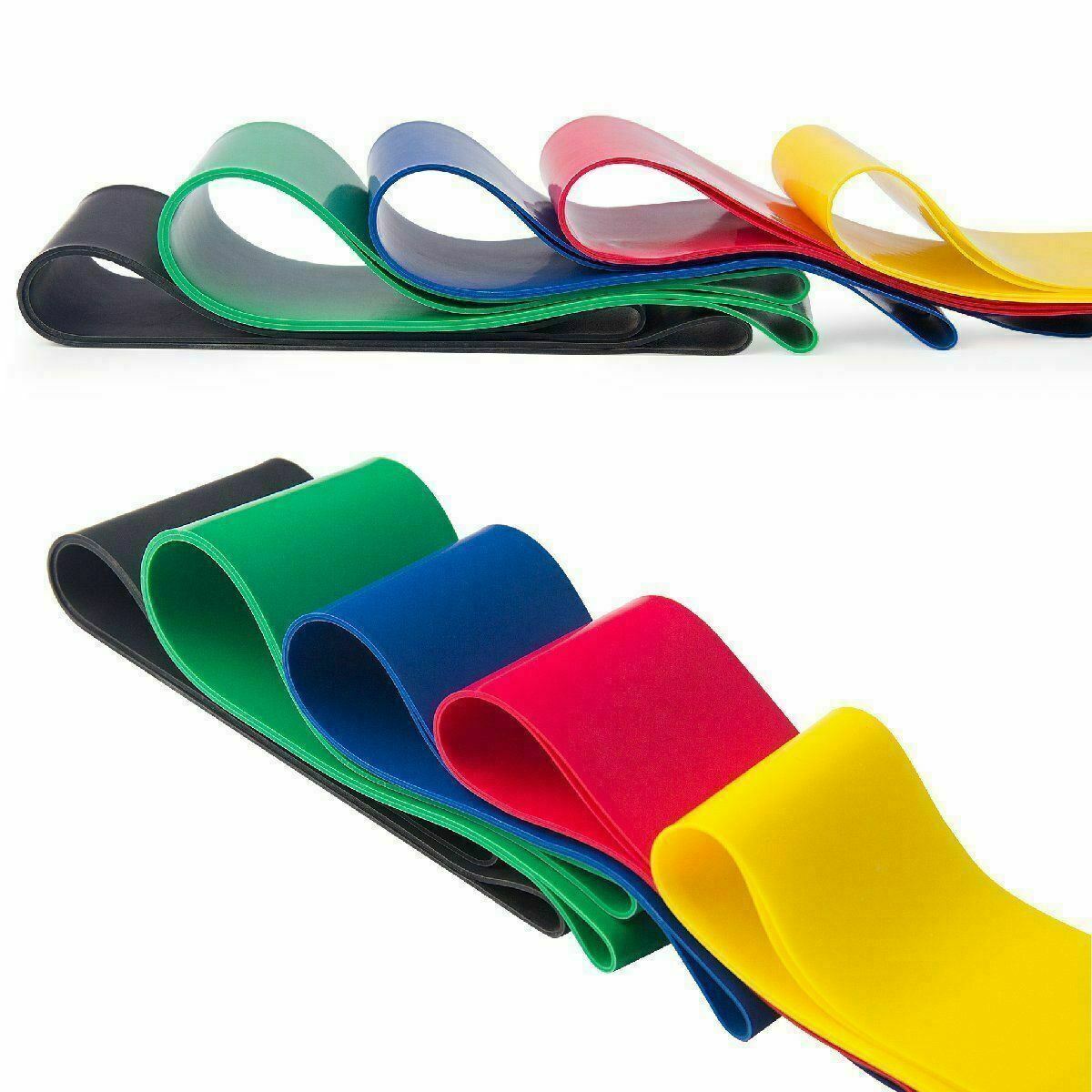 Professional Resistance Bands Loop Set - Premium Latex (5 Bands, 12"x2", Extra Light to Extra Heavy)
