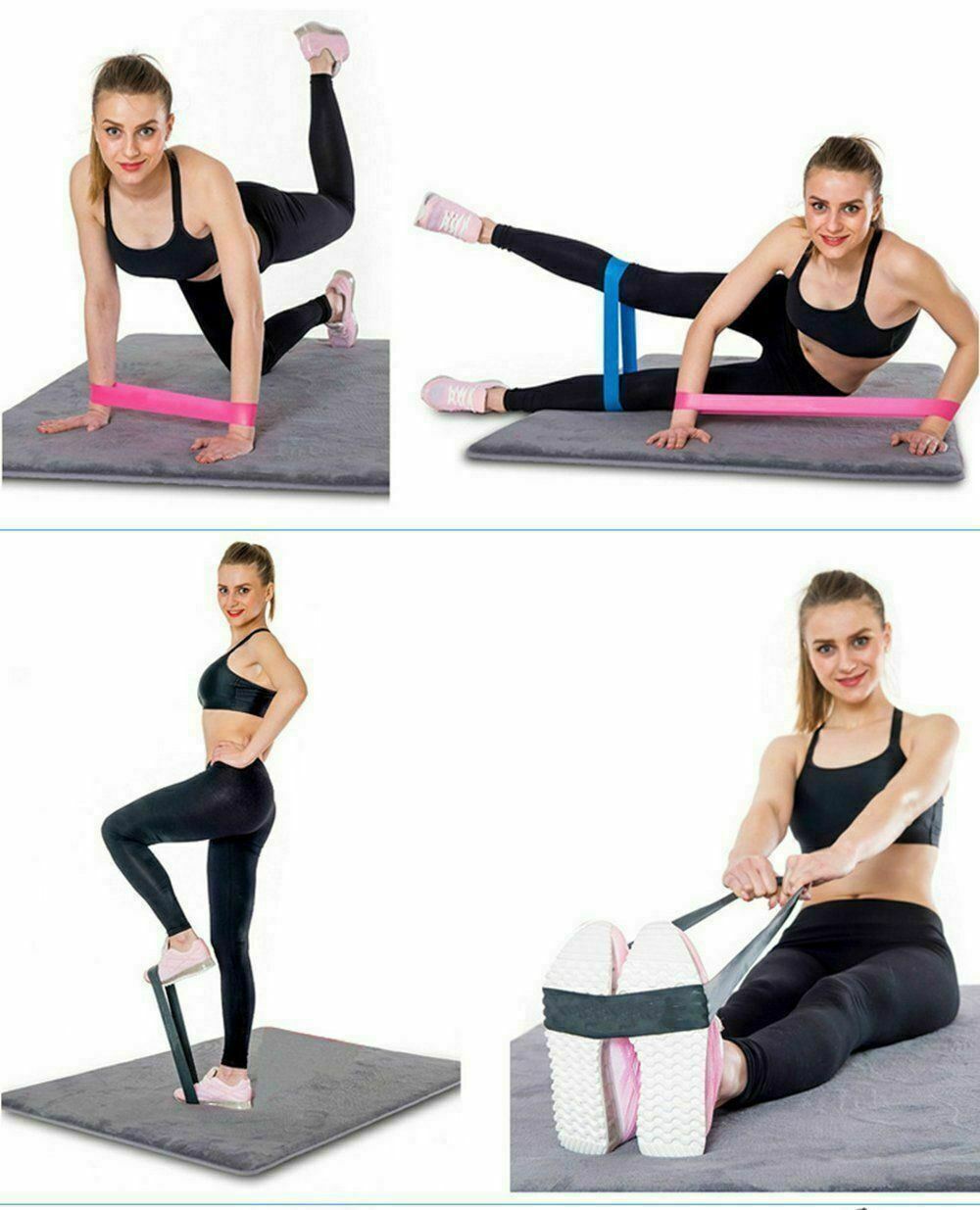 Professional Resistance Bands Loop Set - Premium Latex (5 Bands, 12"x2", Extra Light to Extra Heavy)