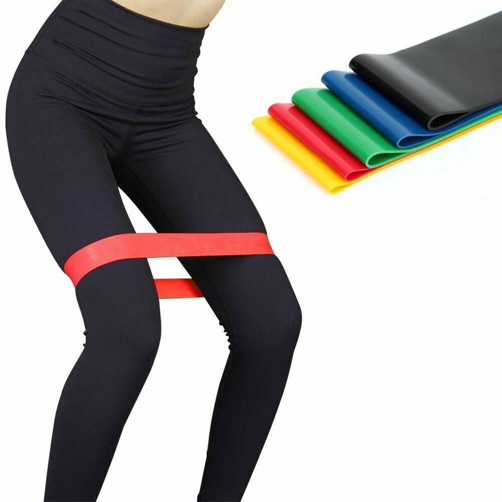 Professional Resistance Bands Loop Set - Premium Latex (5 Bands, 12"x2", Extra Light to Extra Heavy)