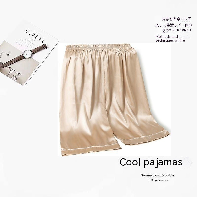 Herrpyjamasshorts i tunt silke, stora storlekar, issilke