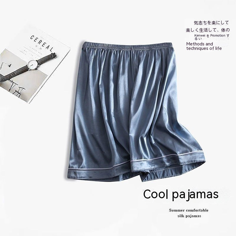 Herrpyjamasshorts i tunt silke, stora storlekar, issilke