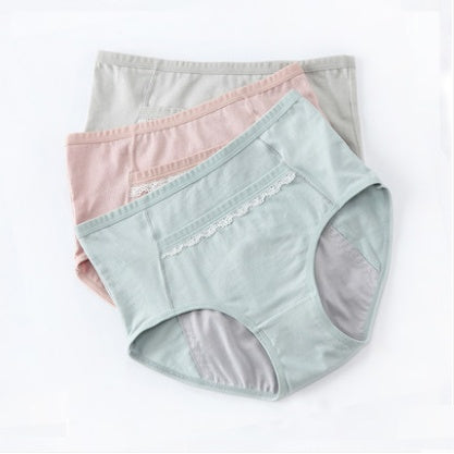 Physiological Pants Girls Ladies breathable antibacterial leak-proof of waist large size menstrual period warm triangle cotton underwear women