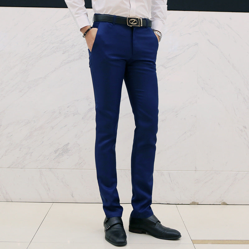 Casual business byxor herr koreanska slim fit casual byxor
