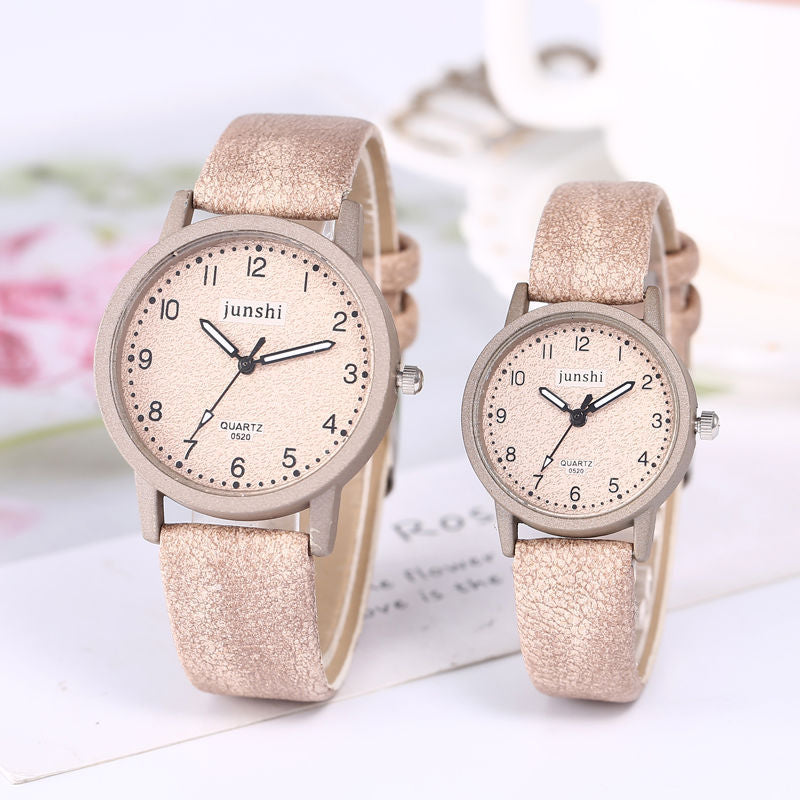 Casual Fashion Couple Quartz Watches - 36mm Dial - 10mm Thick - PU Strap - Pin Buckle - Domestic Movement 68