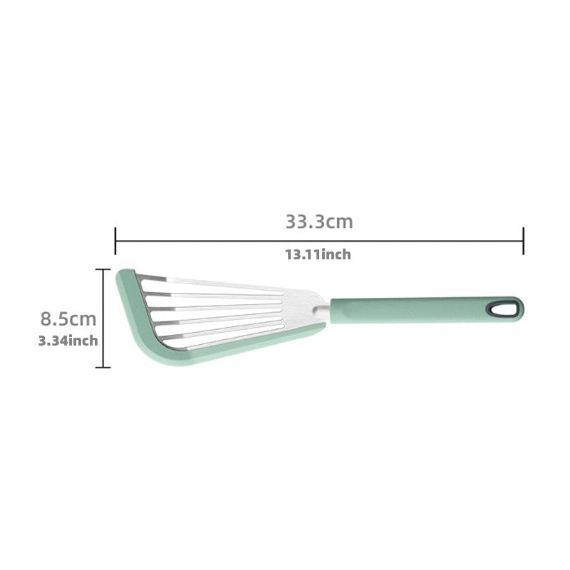 Nonstick fiskspatel, tunna spårspadar Turner silikonfiskspatel för nonstick kokkärl, högvärmebeständiga BPA-fria köksredskap, idealisk för fisk, ägg, pannkakor