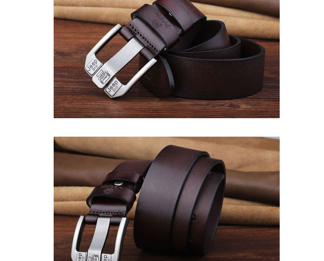 Men's Plus Size Leather Belt Long Cowhide Pin Buckle - Inclusive Confidence