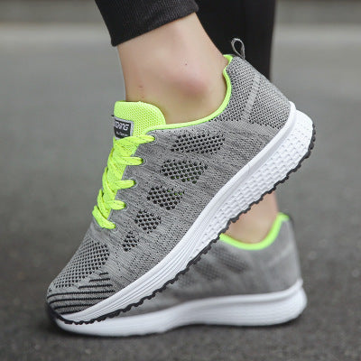 Damskor Casual Mode Andningsbara Promenadskor Platta Skor Vita Sneakers Dam Tenis Feminina Damskor