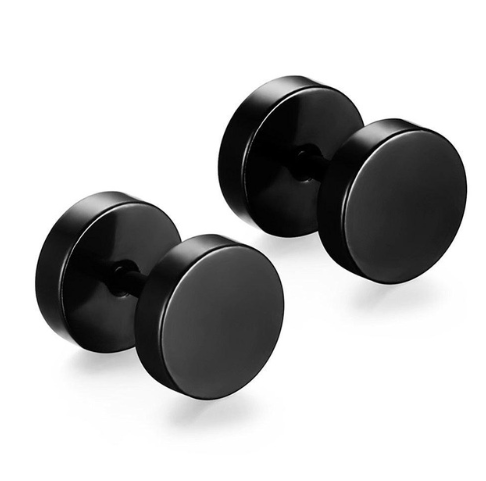 8MM örhängen i rostfritt stål Kvinnor Män Guld Silver Svart Skivstång Örhänge Piercing Örhänge Tunnel Punk Gothic Smycken