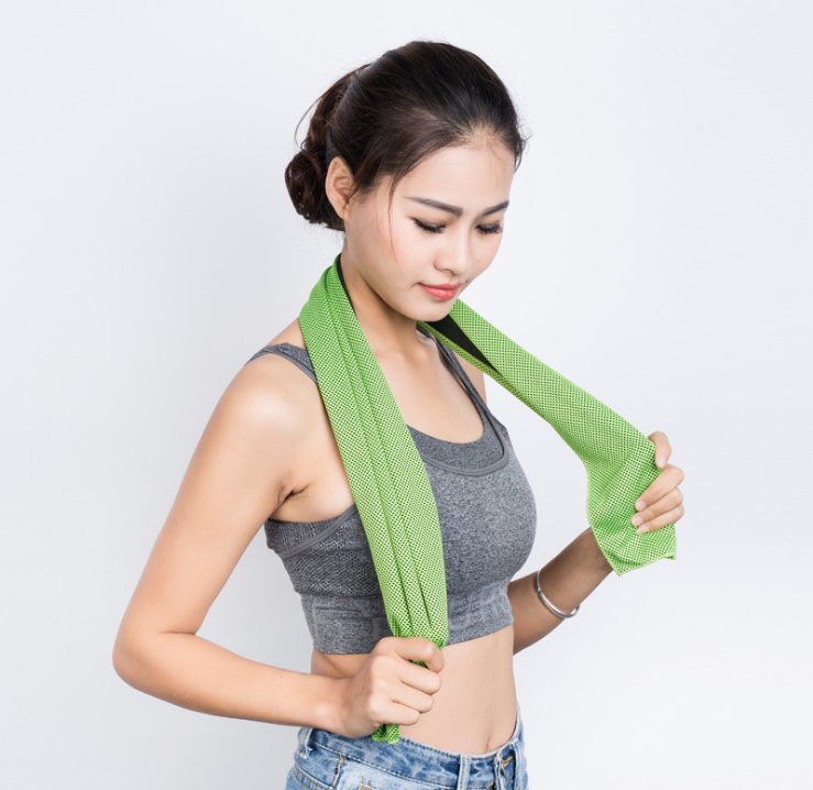 Professional Sports Quick-Drying Cooling Towel - Microfiber Spandex Blend (30x100cm, Chemical-Free Physical Cooling)