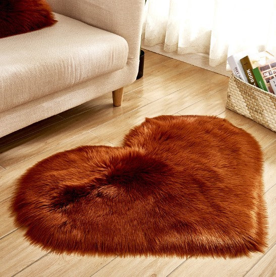 Tapis de sol en laine en forme de cœur, couleur Pure, couverture de matelas, coussin de canapé en peluche, salon, Table à thé, canapé, chambre à coucher