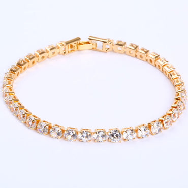 Cubic Zirconia Tennisarmband Iced Out Chain Kristallarmband Dam Herr Guld Armband Smycken