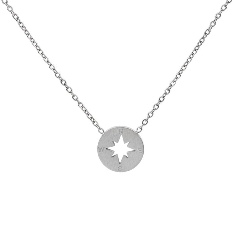 Round Disc Necklaces Pendant Women Compass Necklace