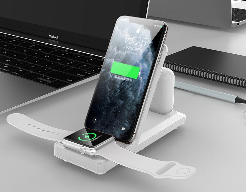 3-in-1 Wireless Charger - Fast Charging Station for Phone, Watch & Earbuds