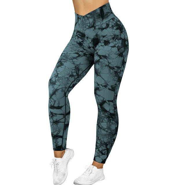 Seamless Tie Dye Leggings Women Yoga Pants Push Up Sport Fitness Running Gym Leggings - Artistic Performance